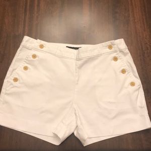 Banana Republic White Button Shorts